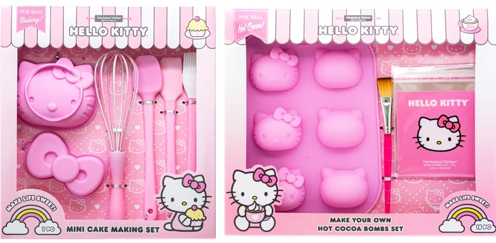Hello Kitty Mini Cake Making Set and hot cocoa bombs kit