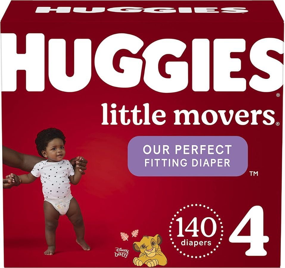 Box of Huggies Little Movers Diapers Size 4