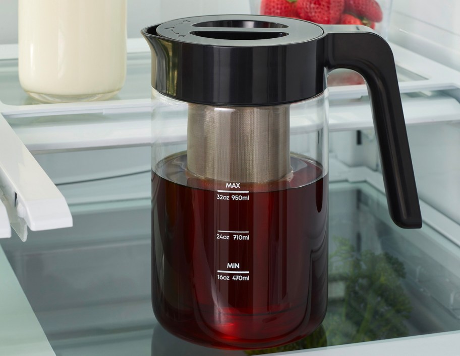 Instant Pot cold brew coffee maker in a fridge