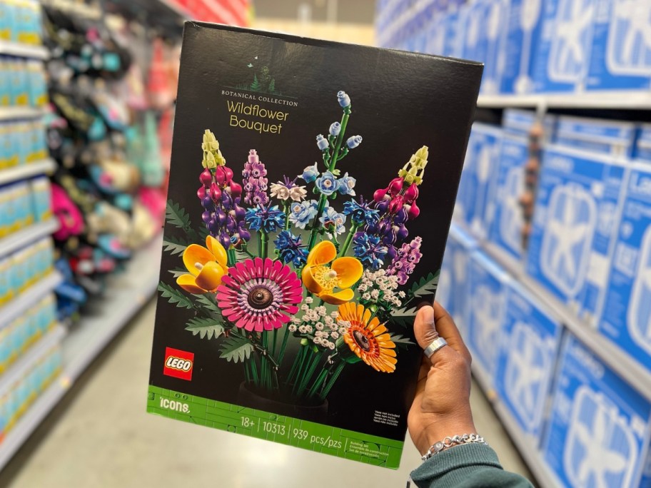 hand holding up LEGO Icons Wildflower Bouquet Set