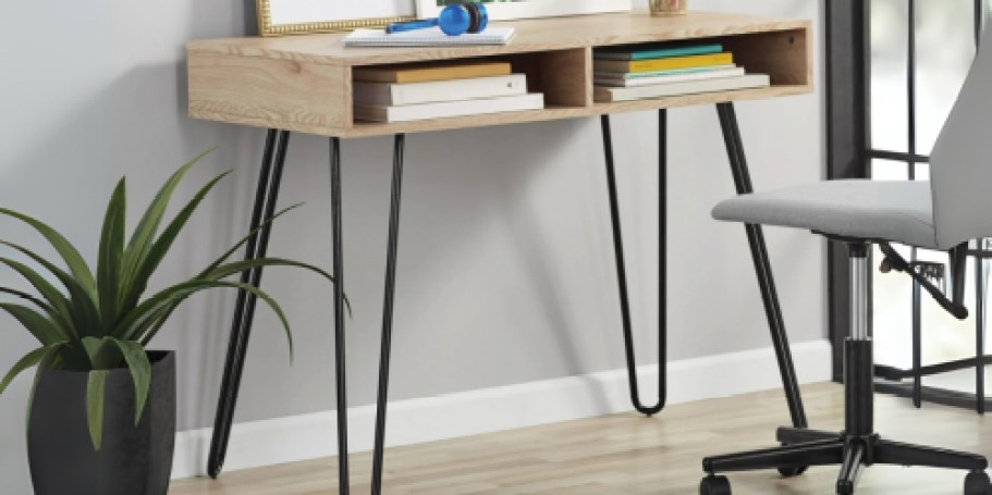 Mainstays Hairpin Writing Desk Just $29 on Walmart.com | Perfect for Small Spaces!