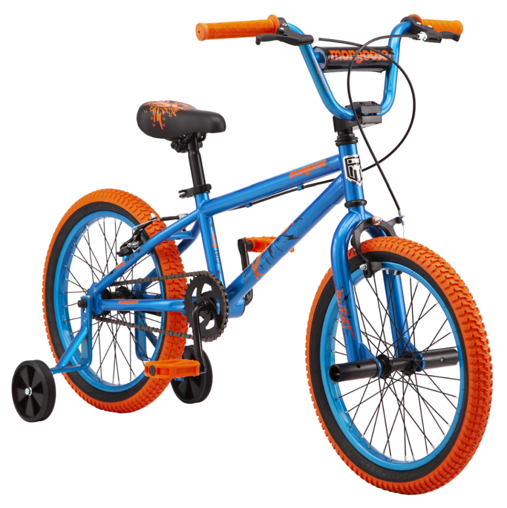 Orange and Blue Mongoose Burst Kids Bicycle from Walmart