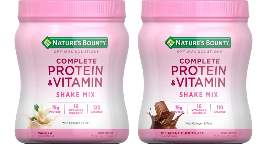 16oz Nature's Bounty Protein & Vitamin Shake Mixes in Vanilla or Chocolate