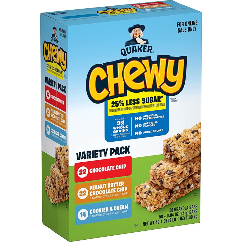 Large box of Quaker Chewy Bars