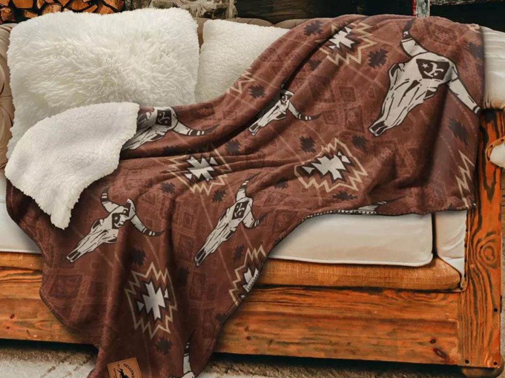 Western style blanket on a couch