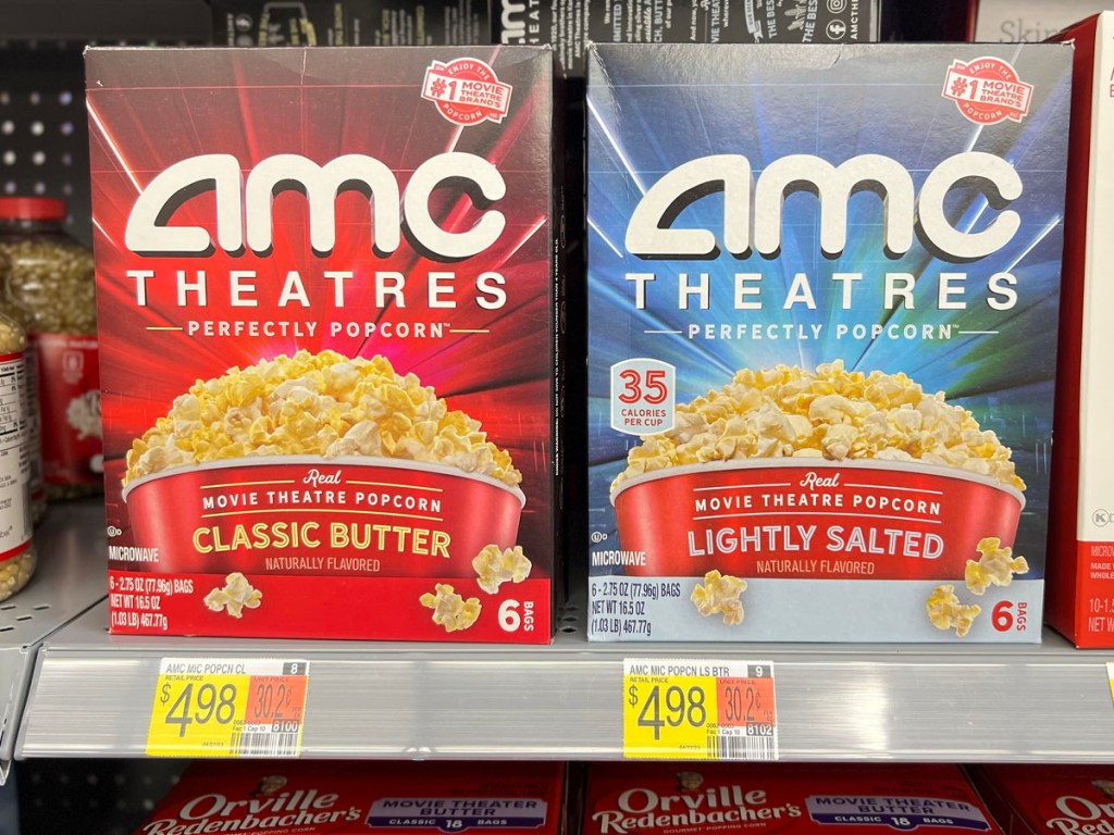amc theater popcorn boxes on walmart shelf