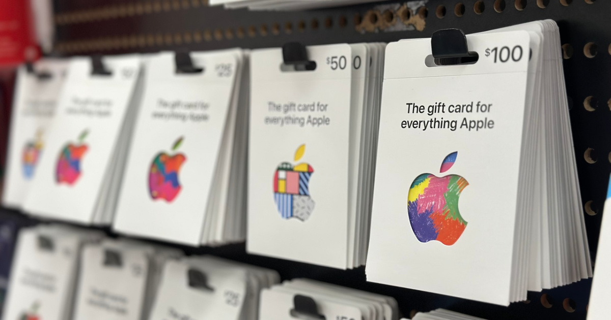 apple gift cards on display