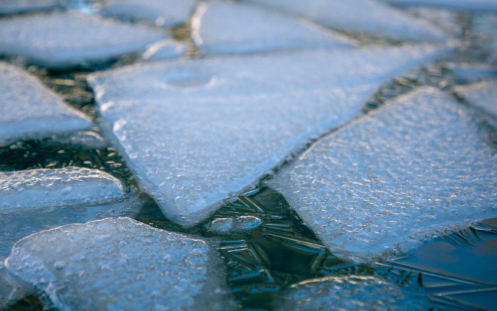 broken up pieces of ice