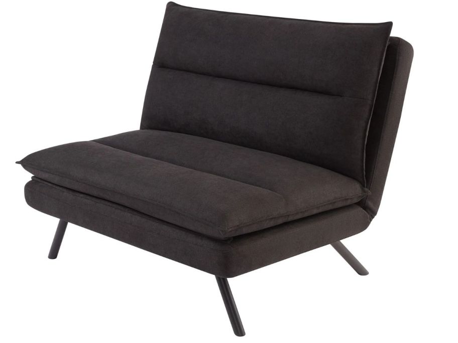 charcoal grey Mainstays Pillow Top Convertible Lounge Chair