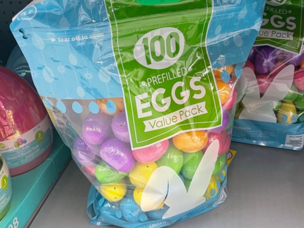 easter egg value pack bag on shelf