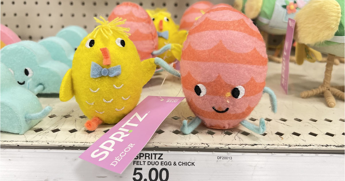 chick and egg felt figure on shelf in target