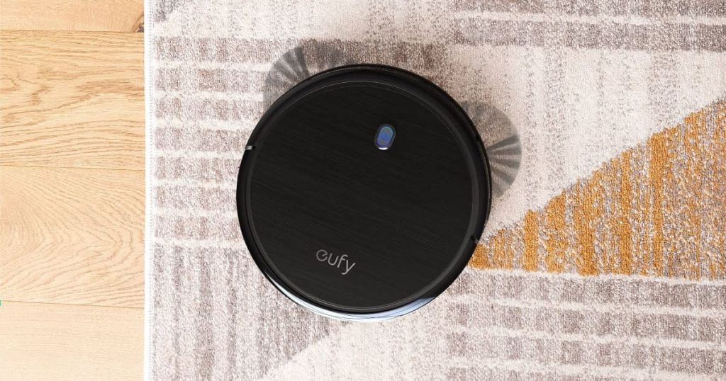 robot vacuum on area rug