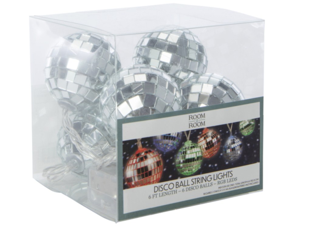 disco ball string lights in a box