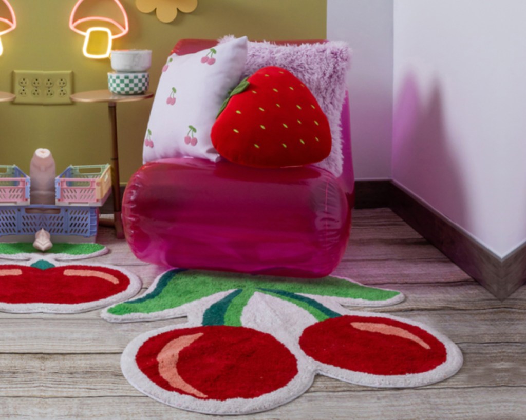 retro room decor on plastic inflatable chair