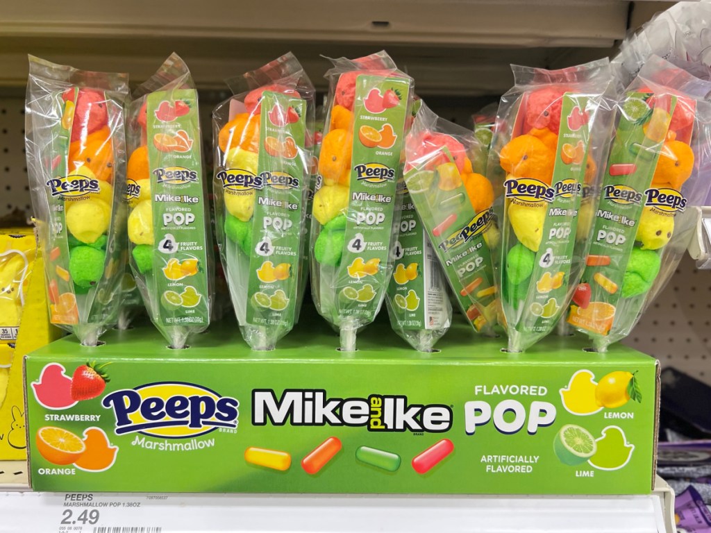peeps mike ike pops on display in Target