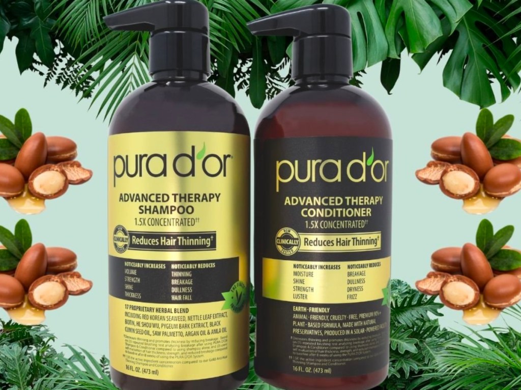 pura d'or Advanced Therapy Anti-Hair Thinning 24oz Shampoo & Conditioner Duo