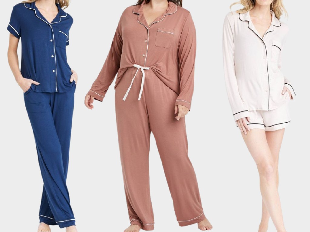 three different target pajamas