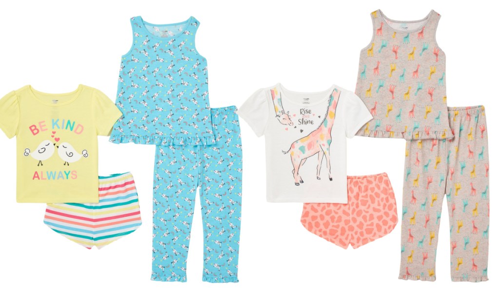 two sets of Cozy Jams Baby & Toddler Girls Pajama for girls
