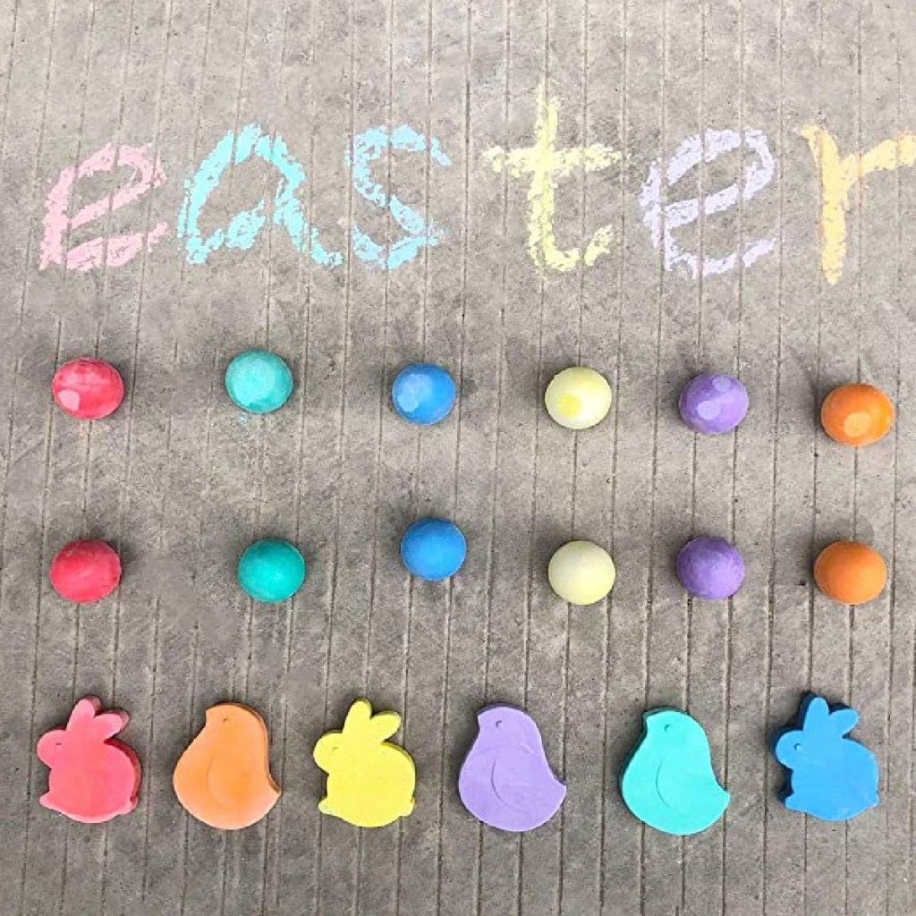Easter Chalk makes a fun easter egg stuffer for kids