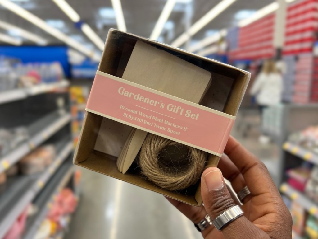 Gardeners Gift Set in woman's hand at the store