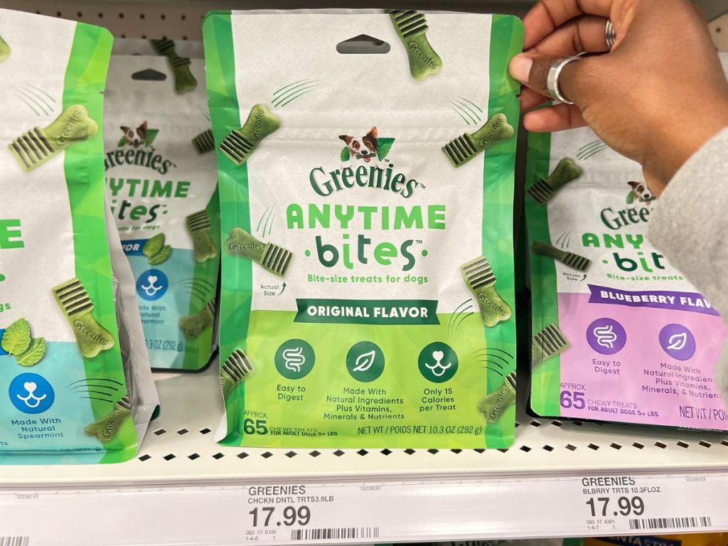 Greenies Anytime Bites Dental Treats 0n store shelf
