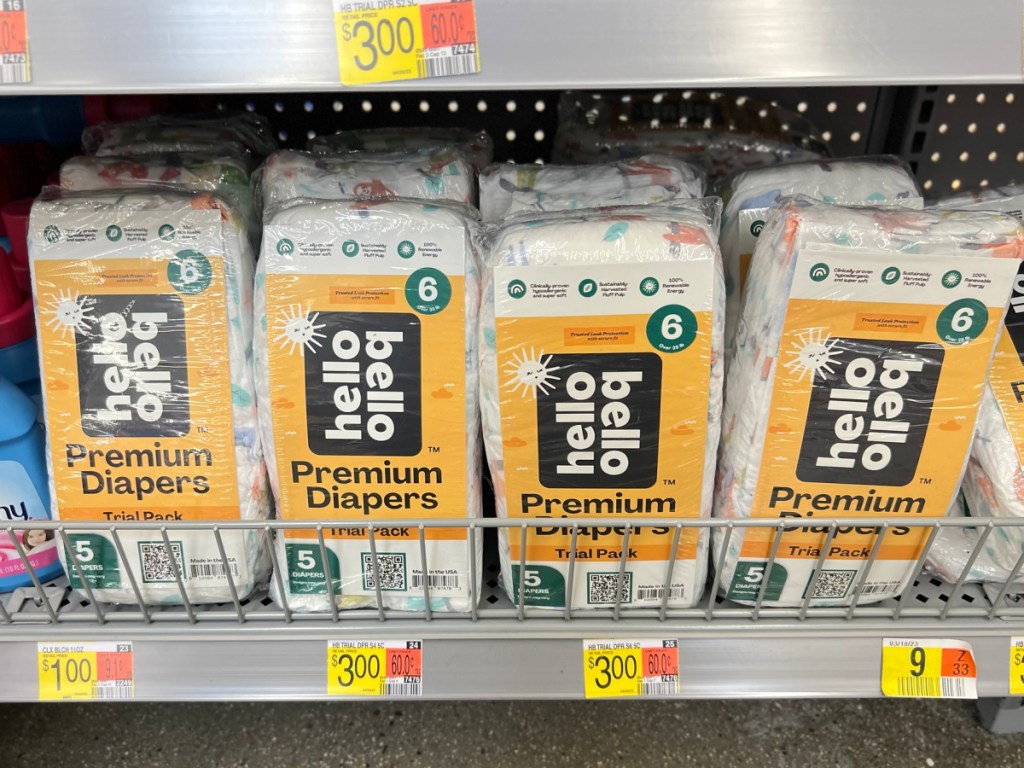 Hello Bello Premium Diapers Trial Pack 5 Count displayed at Walmart