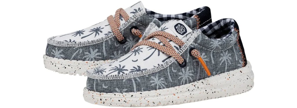 grey palm tree print shoes