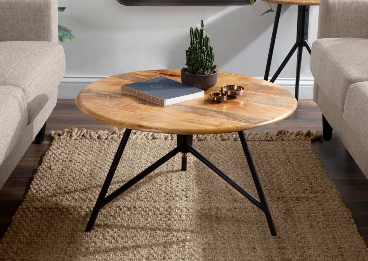 Kate &amp; Laurel Pallson Brown Mango Wood Modern Coffee Table