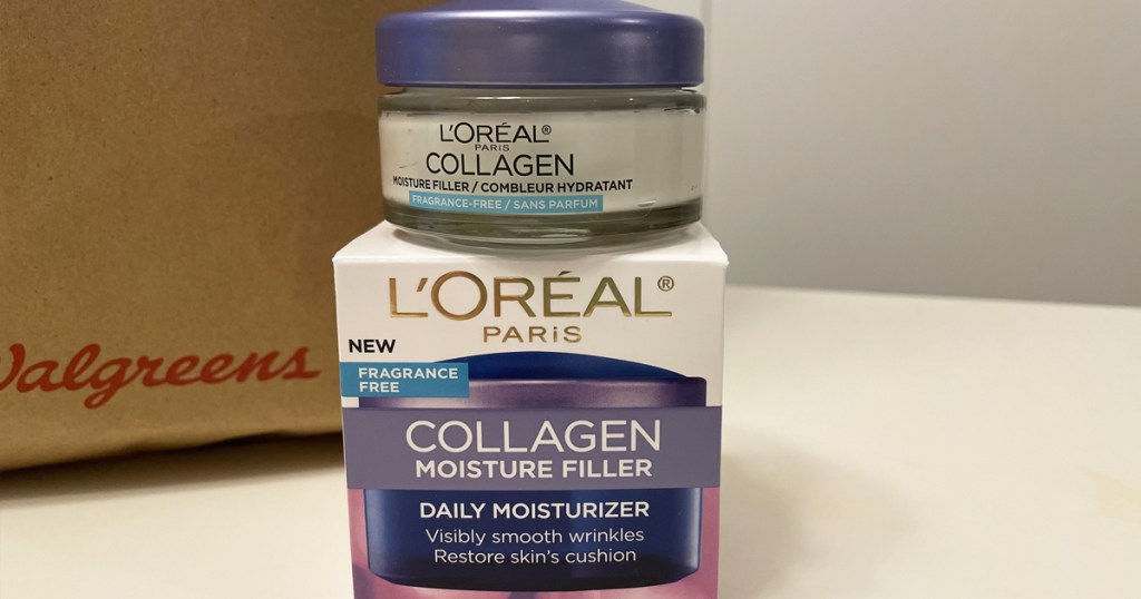 loreal collagen cream on top of it's box