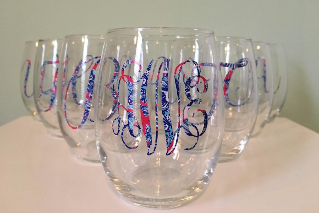 customized Luminarc pack of 12 wine glasses