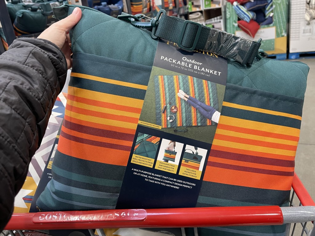 Pendleton Packable Outdoor Blankets in Costco basket