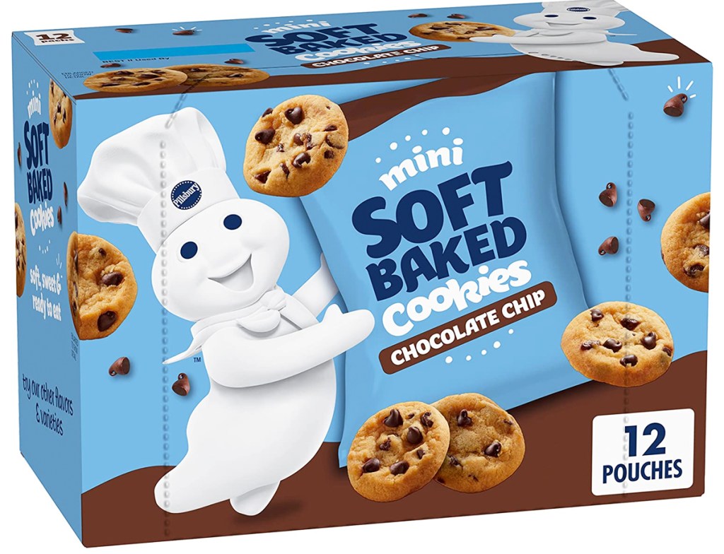 blue box of Pillsbury Mini Soft Baked Cookies