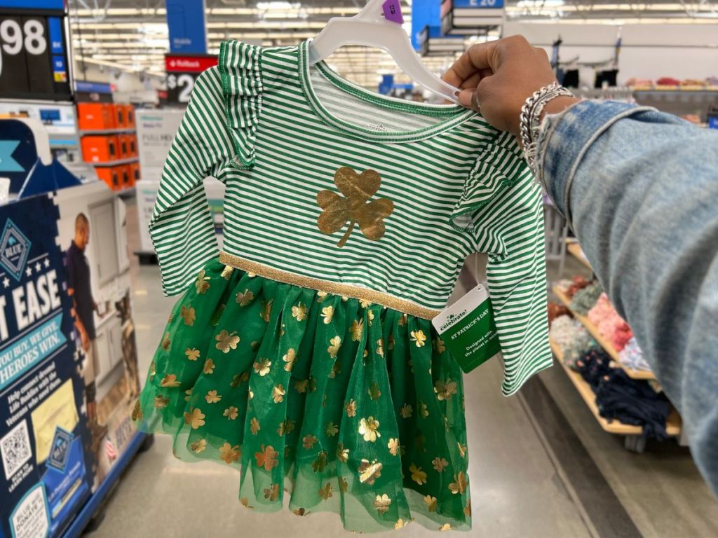 Shamrock dress green gold