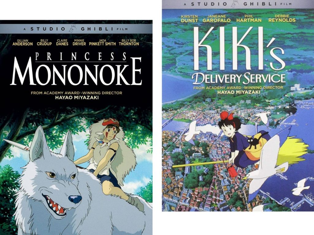 Studio Ghibli's Princess Mononoke and Kiki's Delivery Service Movies