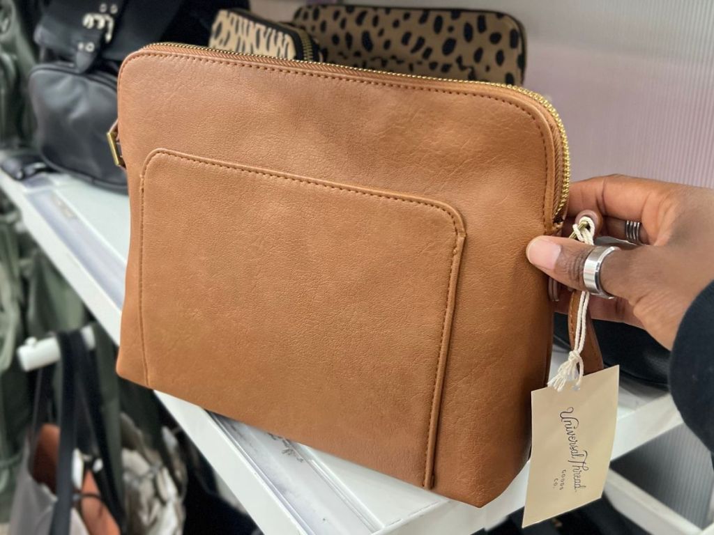 Universal Thread tan Crossbody Bag at Target on shelf