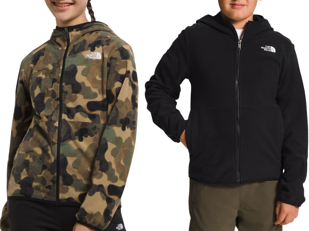 Two Kids wearing The North Face Full Zip Jackets