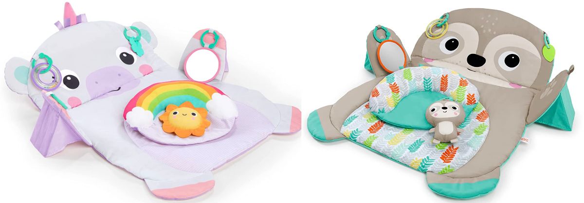 Tummy time mats sloth and unicorn