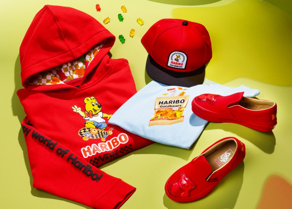 haribo themed hoodie, shirt, hat, and vans shoes