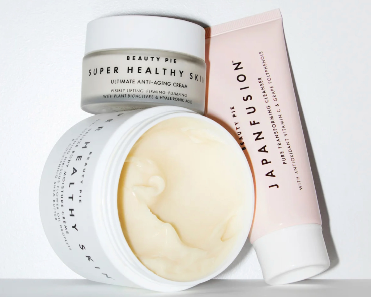 jar of moisturizer, tube and more skincare