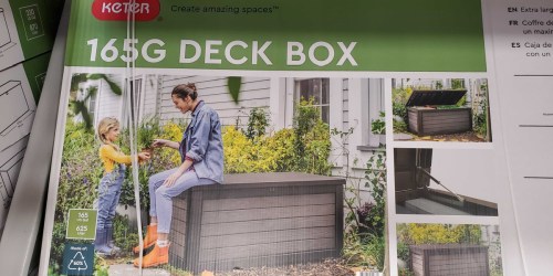 Keter 165-Gallon Deck Box Just $99.98 at Sam’s Club | Store Patio Cushions, Pool Toys & More