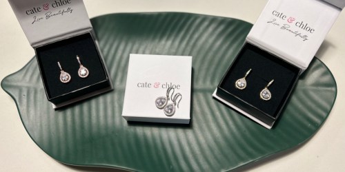 Cate & Chloe 18K Plated Halo Tear Drop Earrings Just $16.80 Shipped (Beautiful Gift Idea!)