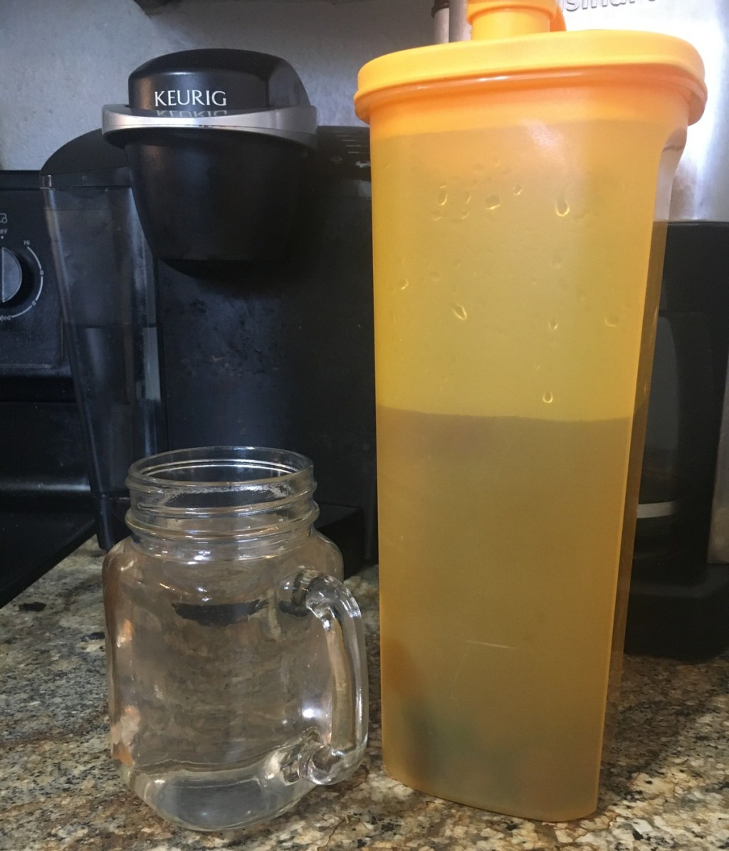 glass of fruit infused water