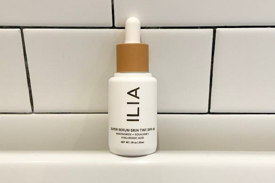 ilia skin tint in bathroom