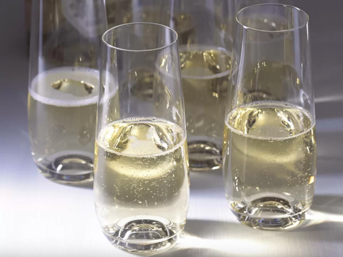 champagne in flute glasses