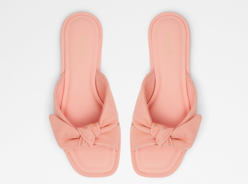 Pair of peach colored sandals