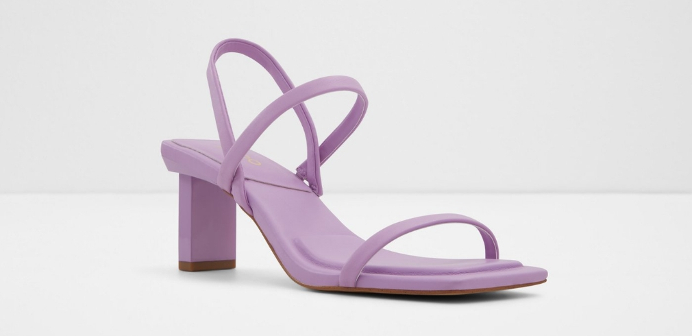 Purple heeled sling sandal