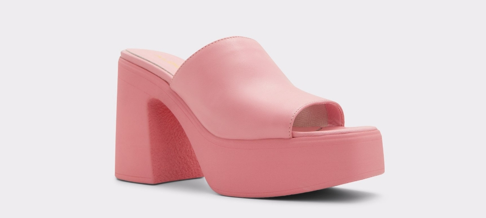 Pink platform heeled sandal