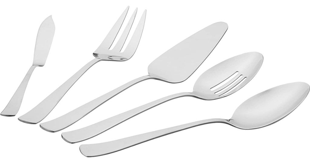 Amazon Basics 5-Piece Stainless Steel Serving Set