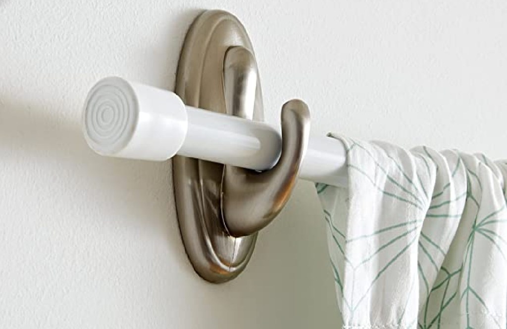 A Command Strip Curtain Rod holder
