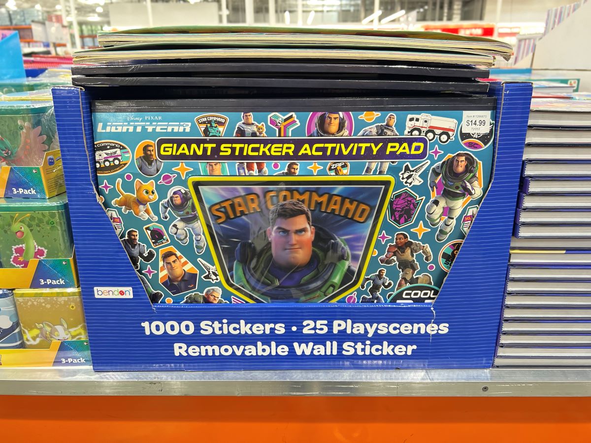 Box of Disney Pixar Lightyear activity books at Costco